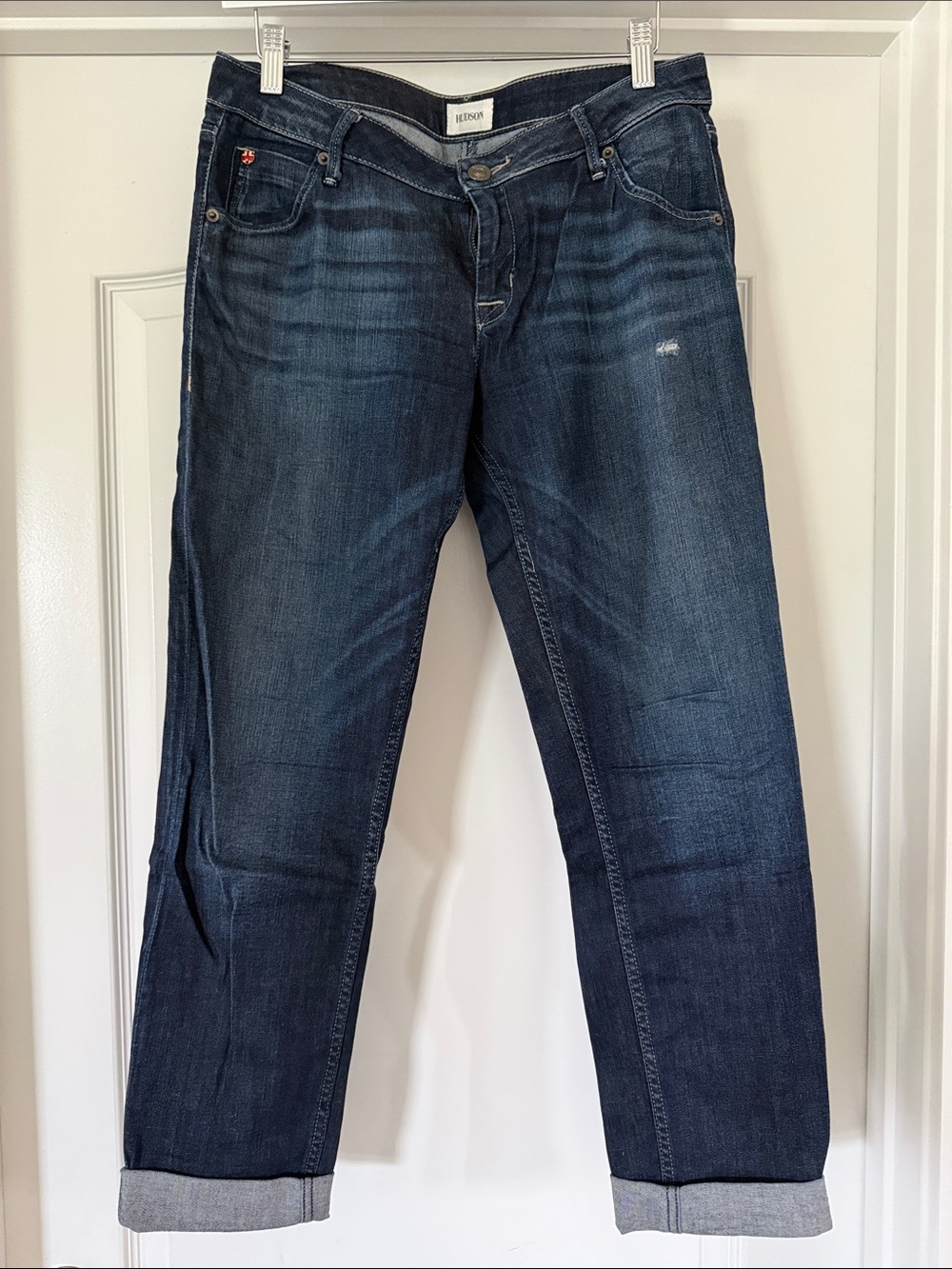 Hudson Jax Boyfriend Jeans in Dark Indigo Wash